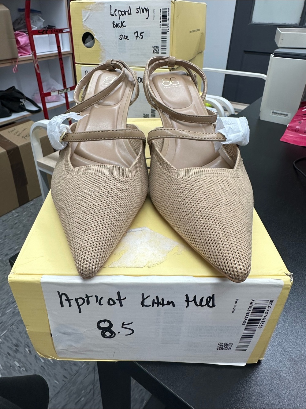 Cosy island apricot kitten heels